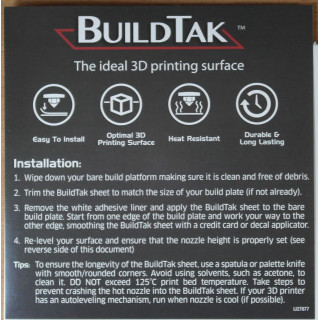 BuildTak - rivestimento piano stampa 3D